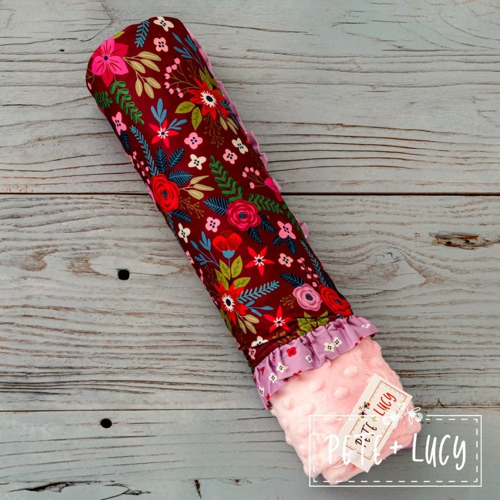 Pete and Lucy Folkloric Floral Minky and Milk Silk Cuddle Blanket